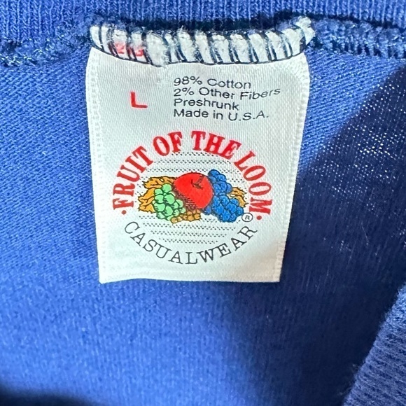 Vintage fruit of the loom bunny family with beads mock neck long sleeve size L - Picture 3 of 6